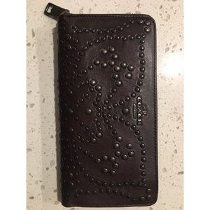 Coach 1941 studded full zip wallet